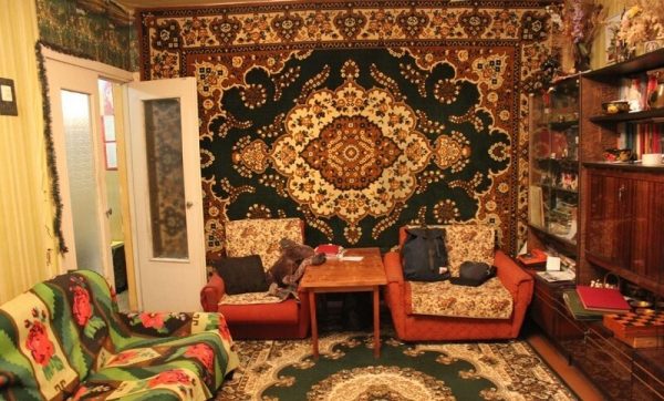 Oriental rugs in a small room