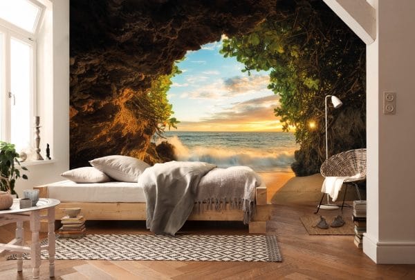 Panorama 3D-Tapete im Schlafzimmer