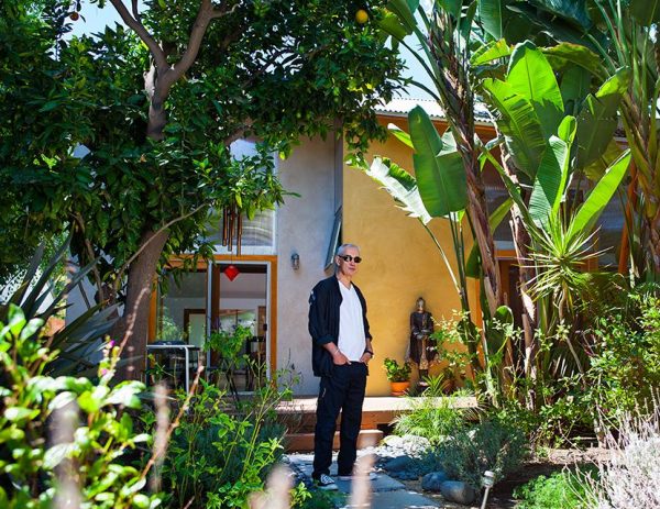 Sergei Bodrov Sr. at the entrance to his house in Malibu