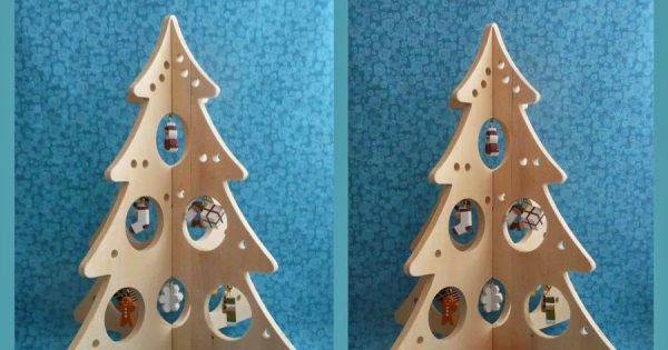 עץ חג המולד עשוי עץ לבוד ידידותי לסביבה