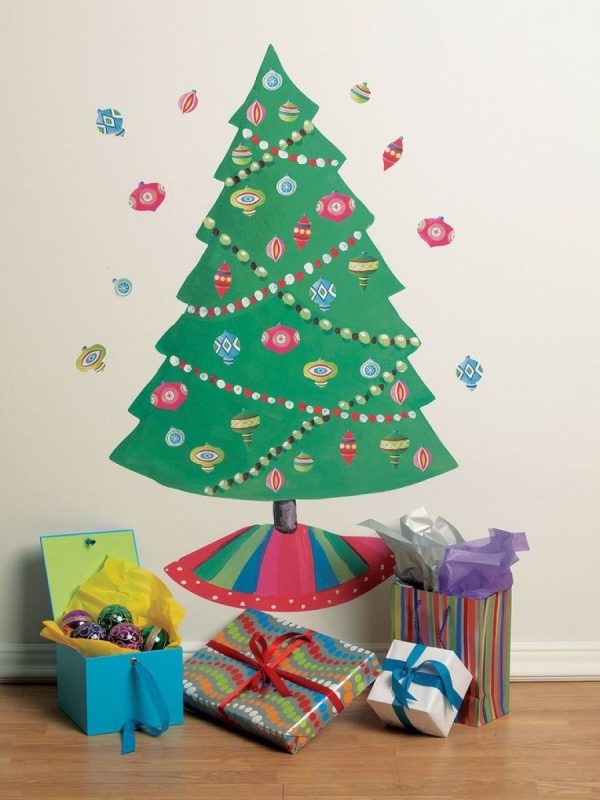Noel ağacı duvar kağıttan yapılmış