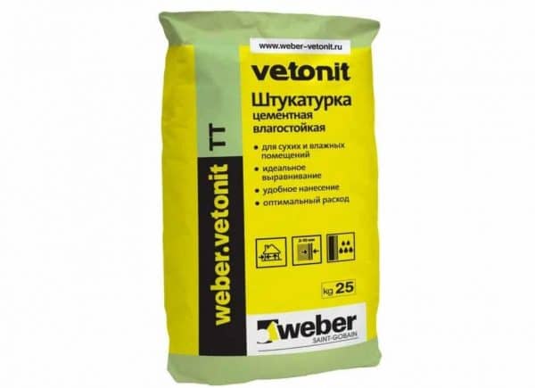 Cement moisture resistant plaster Weber Vetonit