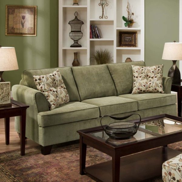 Living room interior in swamp colors