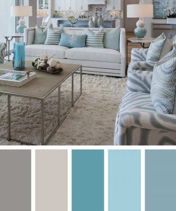 Winter tones for the interior of the living room