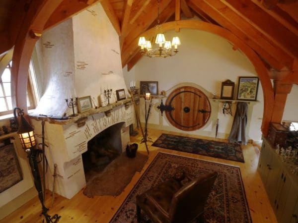 O interior em estilo hobbit