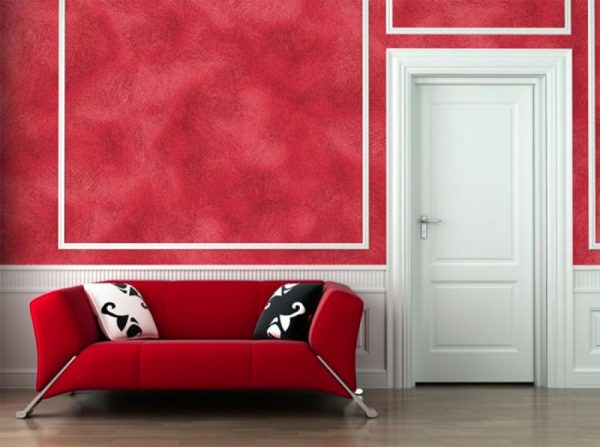 Wall paint with velvet effect