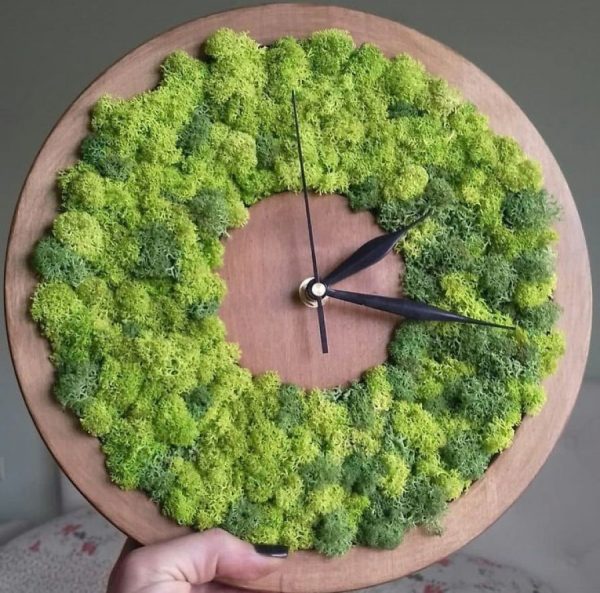 שעון עשוי עץ וטחב