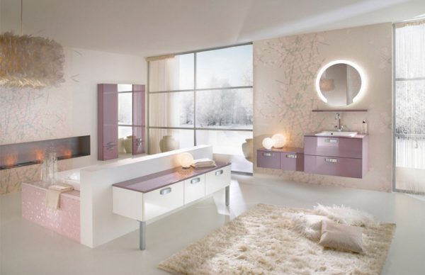 Pasztell színű fürdőszoba
