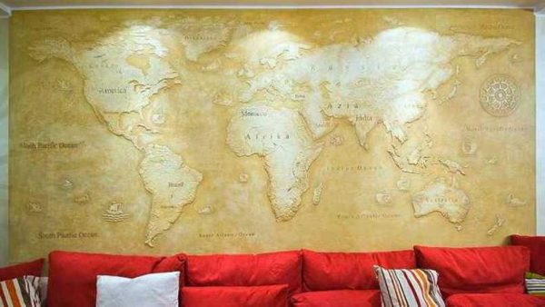 Mapa del món estucat Matte